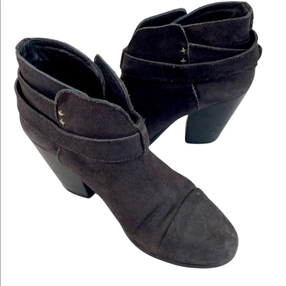 Rag & Bone Harrow Black suede ankle booties size 37 - Picture 1 of 8